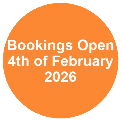 Bookings Open 4th of February 2026